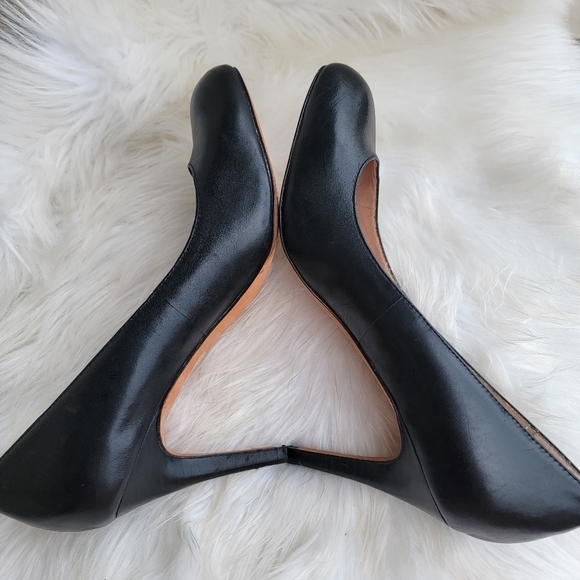 Lands' End Black Leather Heels 10 - Picture 3 of 7